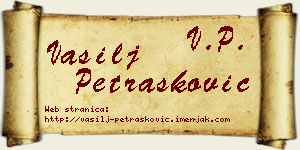 Vasilj Petrašković vizit kartica